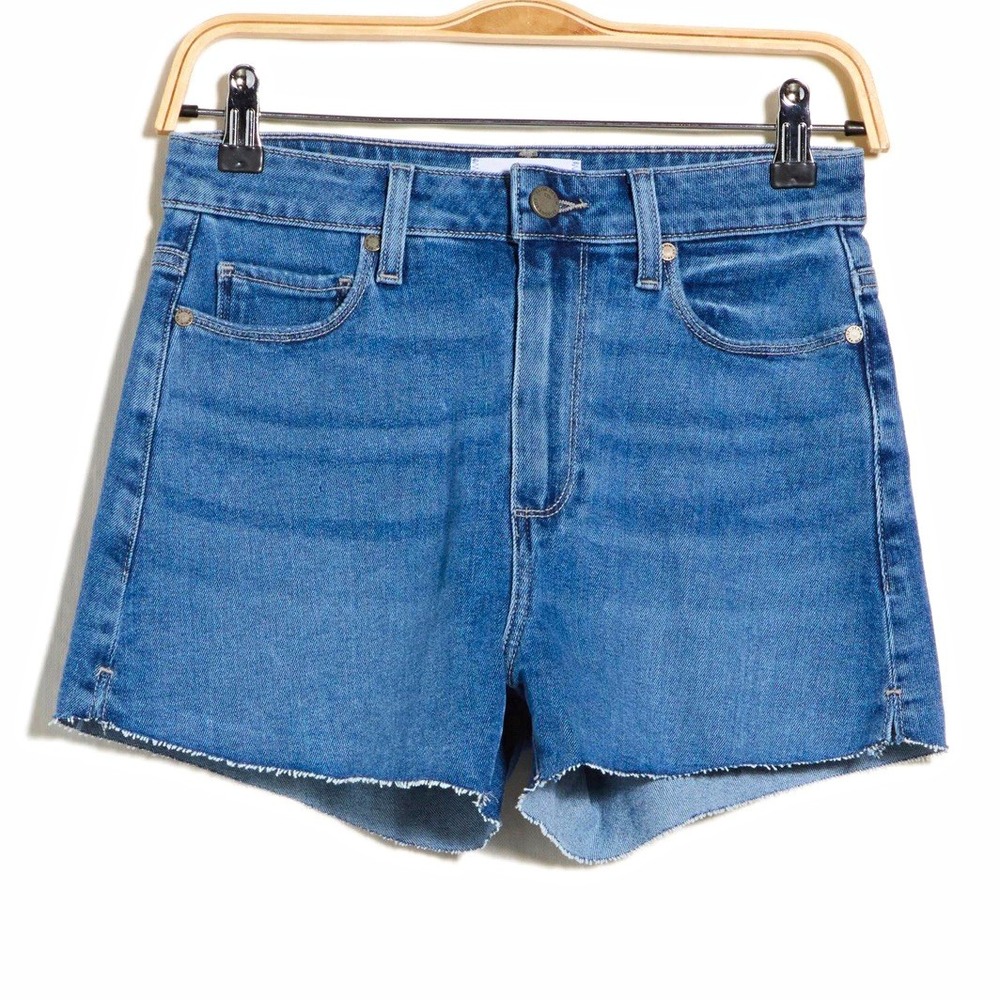 PAIGE Margot NWT High Rise Raw Hem Denim Shorts Vienne msrp $179 Size 29